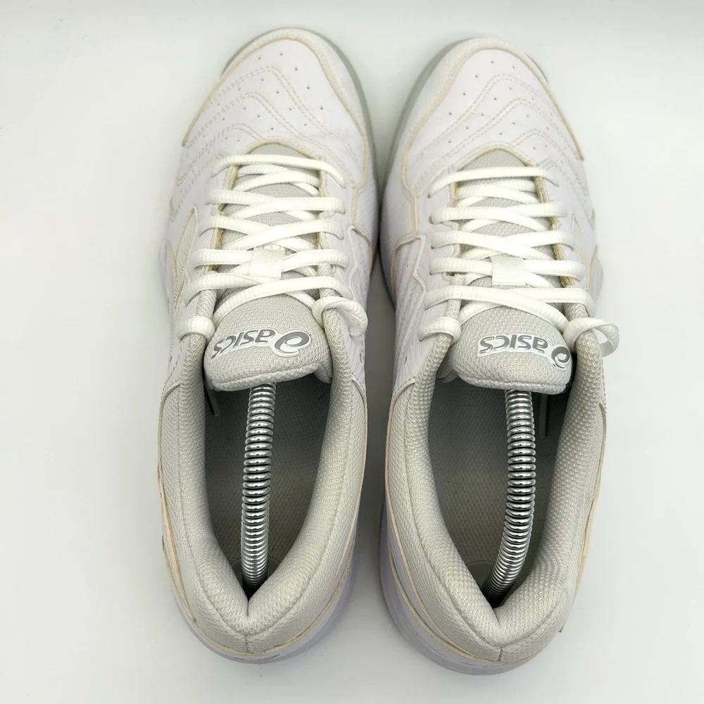 ASICS Gel-Dedicate 6 Tennis Shoes Mens 9 White Silver Athletic Court Sneakers